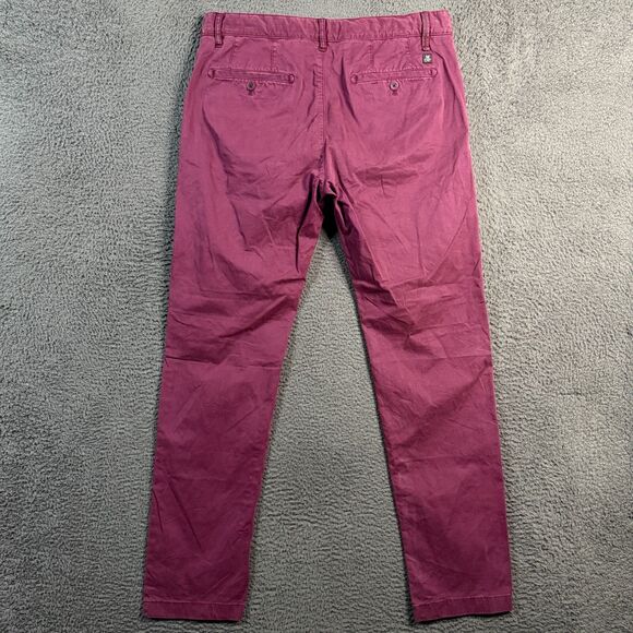 Marc O'Polo Pants Mens 34x34 Red Modern Vernik Slim Straight Fit Stretch Chinos - Picture 9 of 16